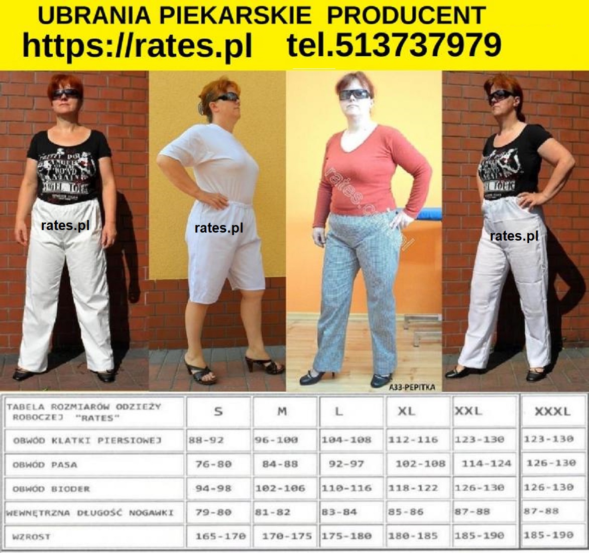 Tabela rozmiarów odzieży Rates